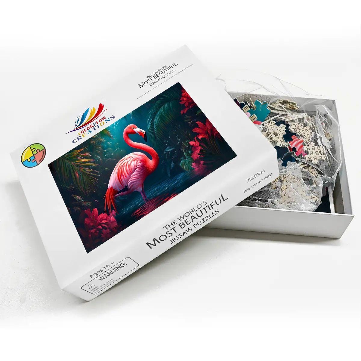 Pink Flamingo Jungle - 1000 Piece Wood Jigsaw Puzzle