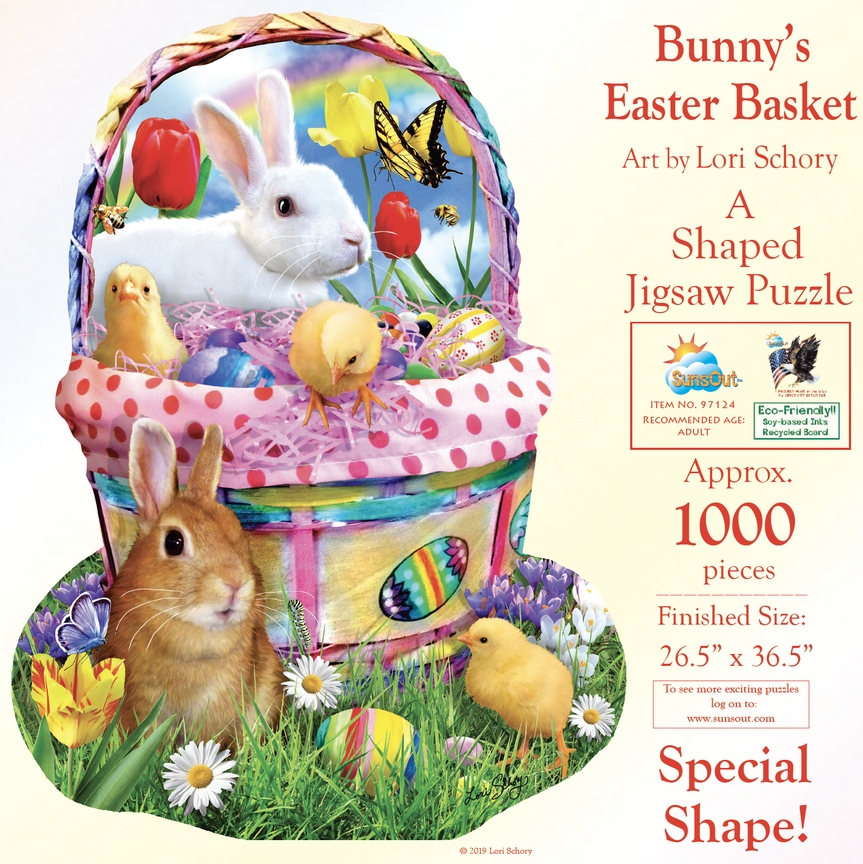 Bunny's Easter Basket - 1000 Piece Shaped Jigsaw Puzzle