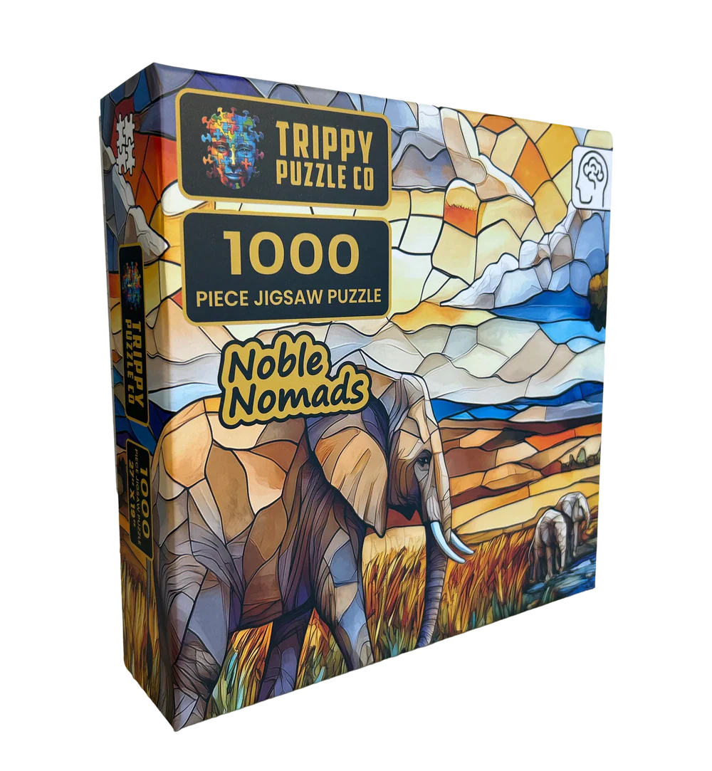 Elephant Stained Glass - 1000 Piece Jigsaw Puzzle