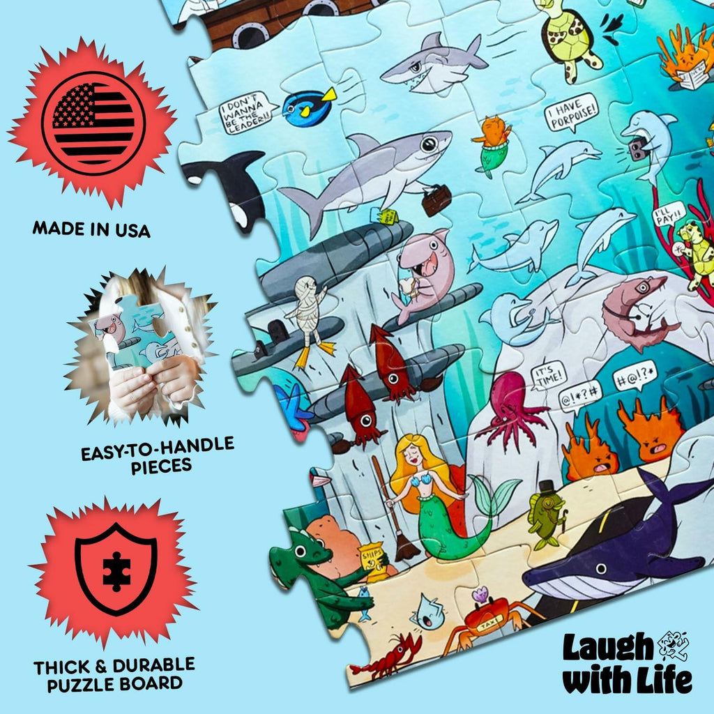 Sea Joke Puzzle – Ocean 72 Piece Floor Puzzle for Kids