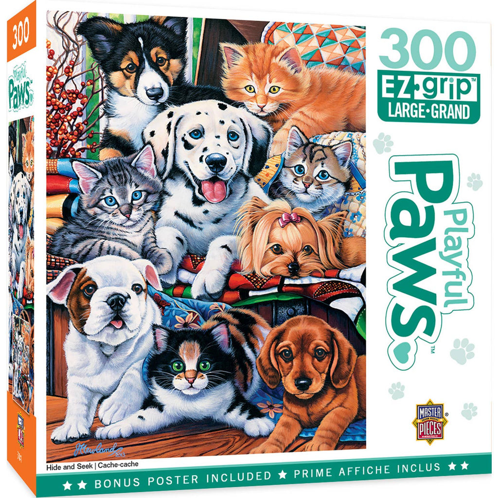 Playful Paws Hide and Seek - 300 Piece Jigsaw Puzzle