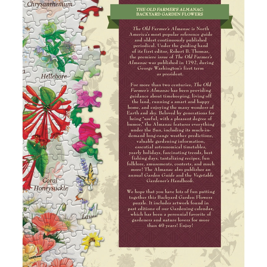 Farmer's Almanac Backyard Flowers - 1000 Piece Jigsaw Puzzle