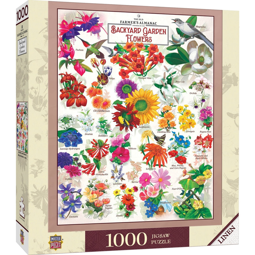 Farmer's Almanac Backyard Flowers - 1000 Piece Jigsaw Puzzle