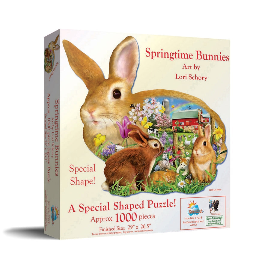 Spring Bunnies - 1000 Piece Shaped Jigsaw Puzzle