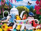 Wild & Whimsical - Garden Party 300 Piece EZ Grip Puzzle by MasterPieces | Cute Birds Tea Time Jigsaw Puzzle