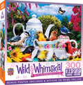 Wild & Whimsical - Garden Party 300 Piece EZ Grip Puzzle by MasterPieces | Cute Birds Tea Time Jigsaw Puzzle