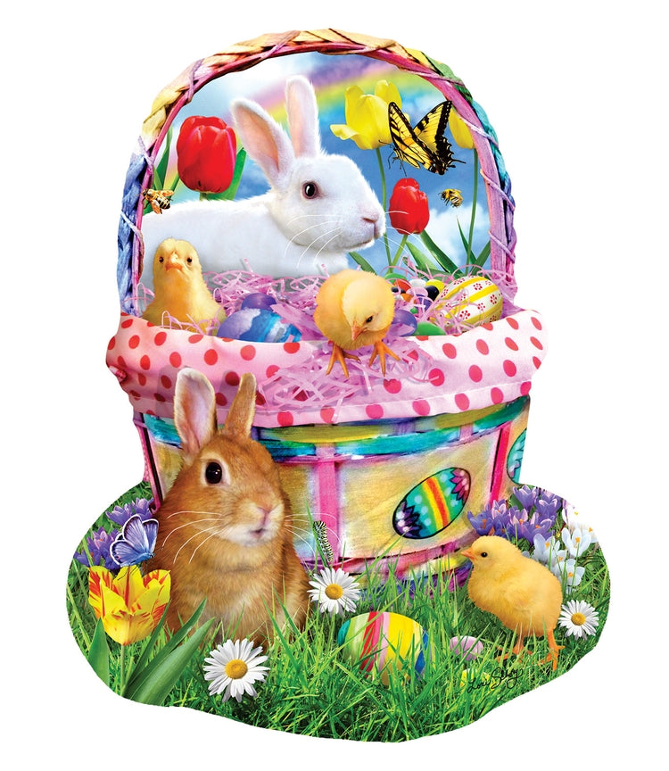 Bunny's Easter Basket - 1000 Piece Shaped Jigsaw Puzzle
